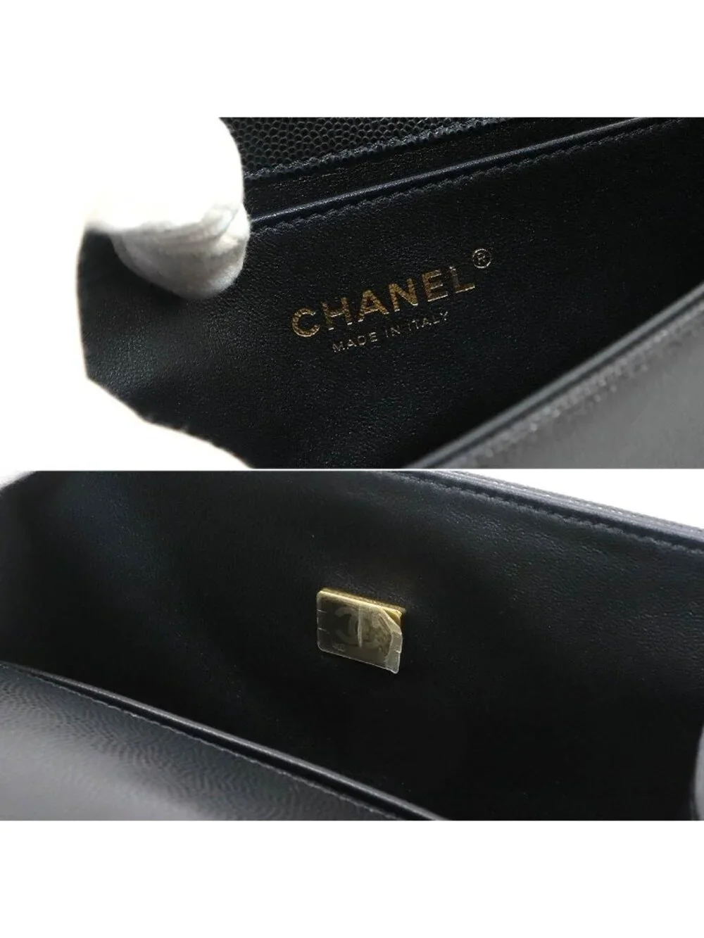 Chanel Boy Small Chain Shoulder Bag Caviar Leather Black